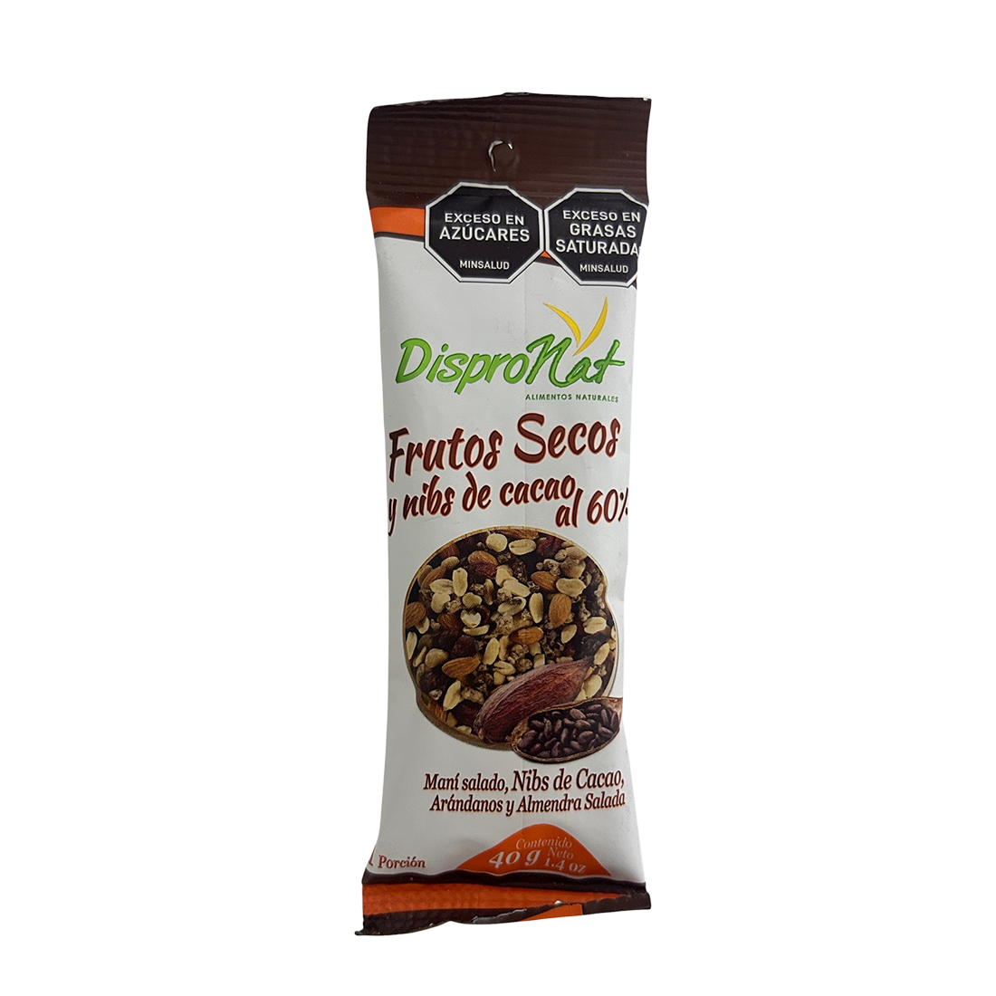 Frutos secos y nibs cacao al 60%